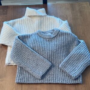 Zara Kids Cream and Gray Sweaters